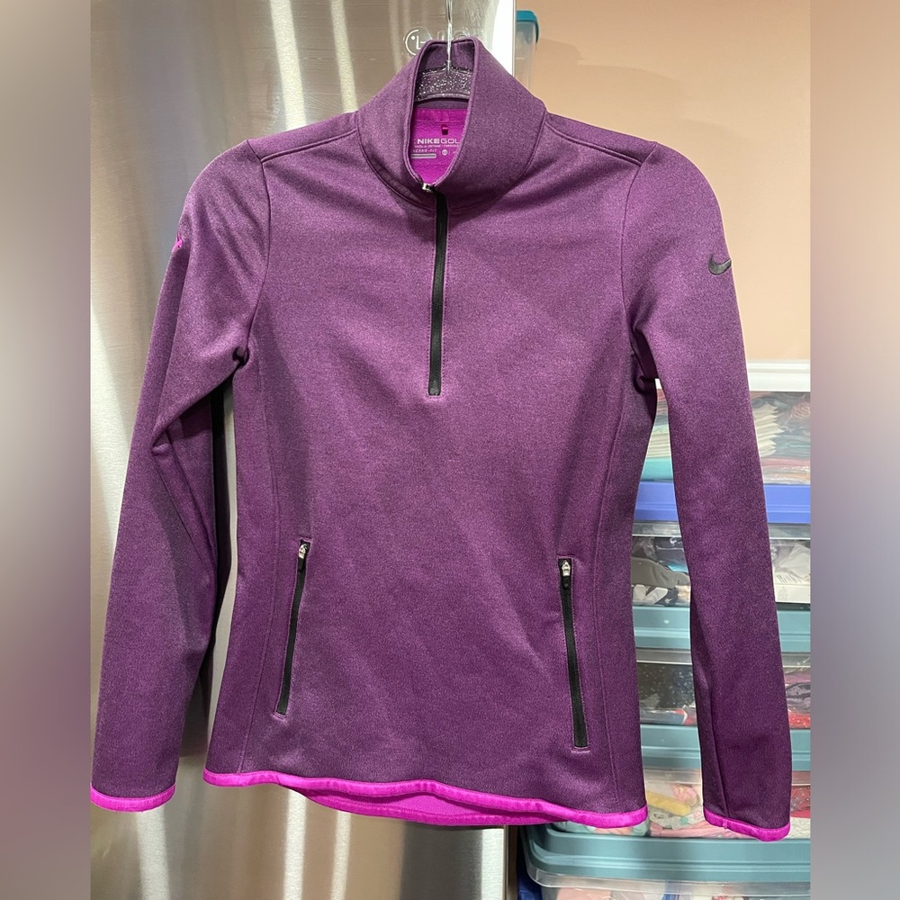 Nikegolf Therma Fit Womens Performance Purple 1/4 Zip Jacket size XS